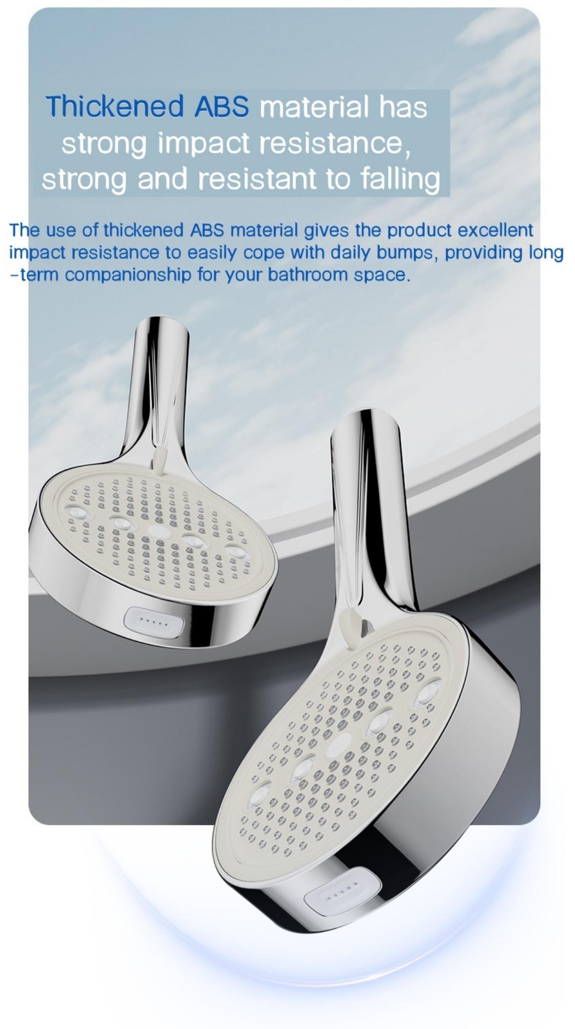 High-Pressure Handheld Shower Head, 6 Spray Mode Patterns, Water-Saving Design, Bathroom Shower Head, Fixed Shower Head, Bathroom Additions, Easy to Install, Durable, Silvery,Black Shower Head for Shower Use Solely For shower use solely