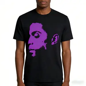 [PeakPro T-shirt]-Prince side-profile T-shirt, handsome men's side-profile printed T-shirt, men's round-neck T-shirt