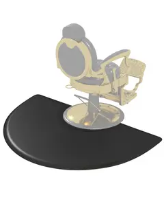 Semi Circle Barber Chair Mat Salon Anti-Fatigue Mats Comfort Salon Chair Mat, 3 in. × 5 in. × 1/2in.