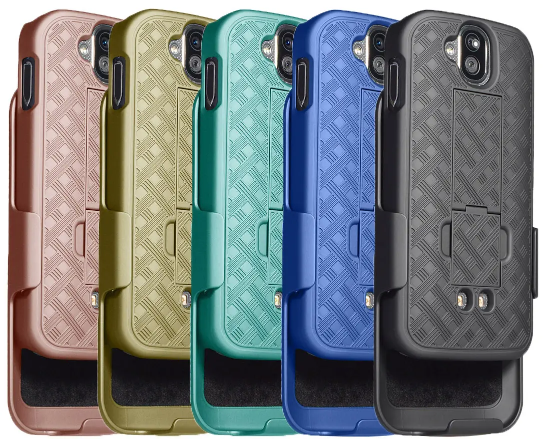 Nakedcellphone Case with Clip compatible with Kyocera Duraforce Pro Phone, Slim Ribbed Kickstand Cover and [Rotating/Ratchet] Belt Hip Holster Combo for E6810, E6820, E6830, E6833, E6800