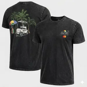 Arnold Palmer Invitational 2026 Golf Tournament Tee Unisex Vintage Washed Oversized Graphic T Shirt Retro Golf Cart Palm Tree Casual Sportswear Old Money Aesthetic Trendy Summer Vacation Vibes Y2K Streetwear Heavyweight Cotton Mens Tops