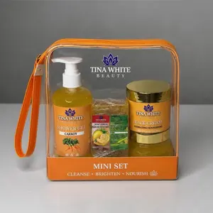 Tina White Bella 4 pcs lemon soap body wash turmeric lemon body scrub face cream Deep Cleansing Eliminating Sebum Sweat Pollution & Dead Skin