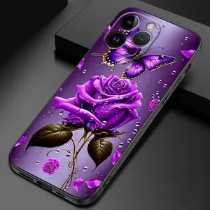 Purple Butterfly Flower Phone Case for Apple iPhone 14 Plus 16 Pro 16 15 12 13 11 7 8 12 Mini 16 Pro Max X/ XS XS Max XR Soft Case