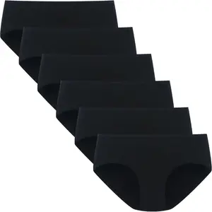 Womens Underwear Soft Cotton Hipster Panties Mid Rise Briefs 6 Pack Regular and Plus Size