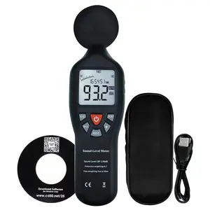 Decibel Meter Sound Level Meter Data Logger with CD Software Audio Decibel Noise Measure Tester 30 – 130 dB Audio Noise Measuring Range with Backlit LCD Display, Data Record Function