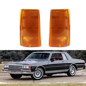 2pcs Amber Lens Side Marker lamps Lights For 1981 1982 1983 1984 1985 Chevy Impala / Caprice & Pontiac Safari,Replace OEM 915436, 915435