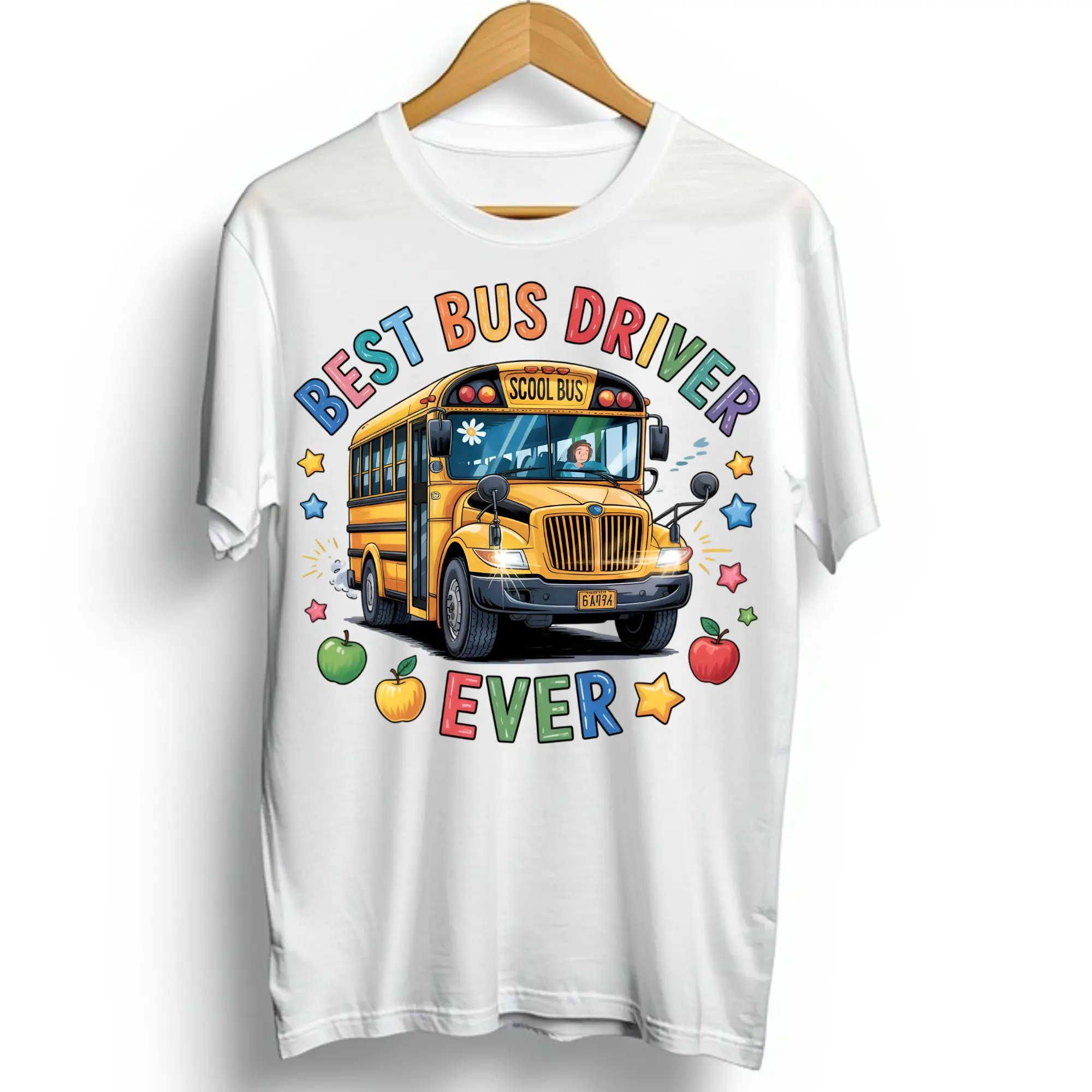 Best  Bus Driver Ever Direct To Film Print, DTF Print, Ready To Press Print For T-Shirts