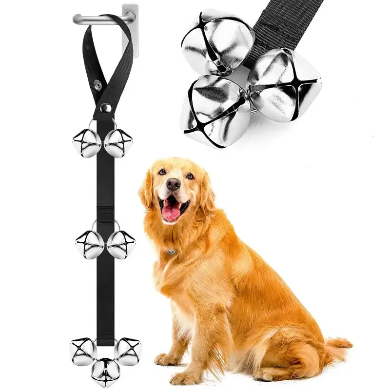 Pet Doorbell Set, Outdoor Toilet Training & Communication High Sound Pet Bell, Adjustable Strap Cat Dog Interactive Toy, Outside