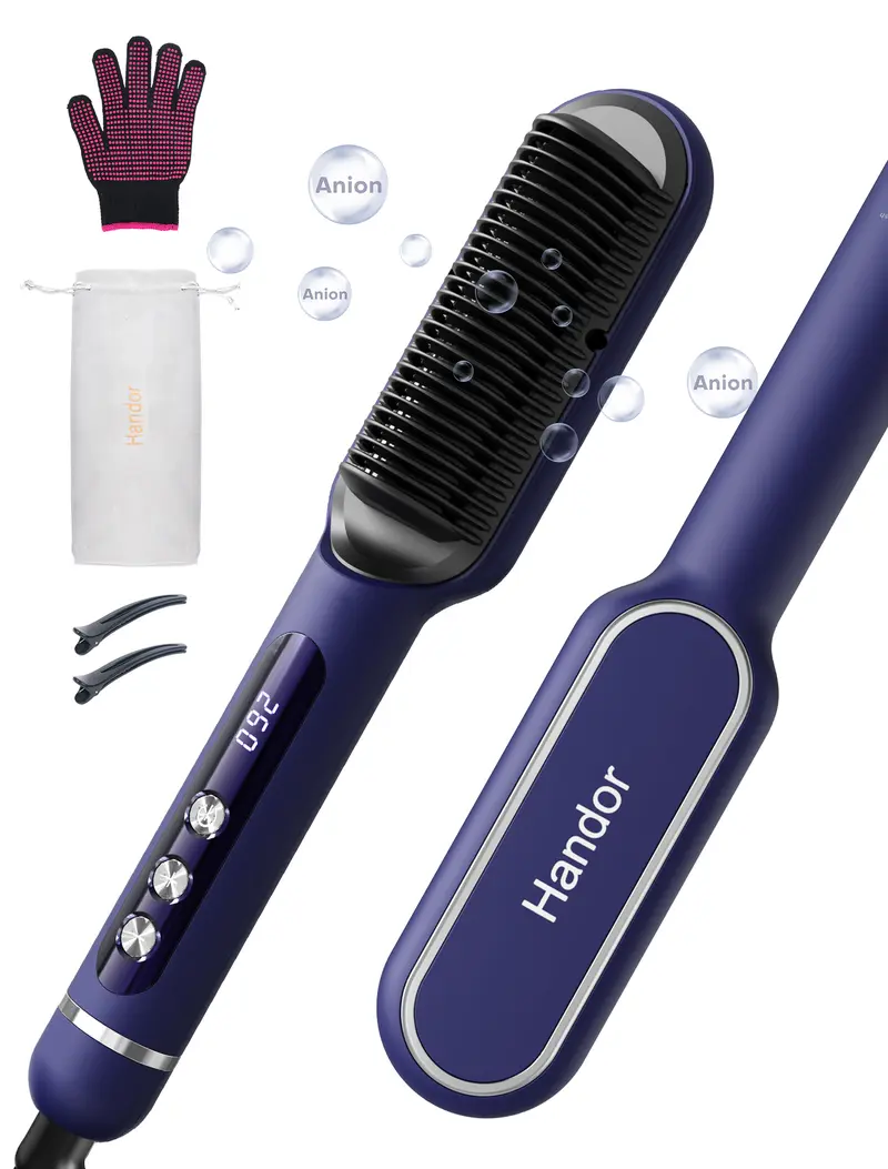 Comfortable and Safe: Ergonomically designed for a comfortable grip, the Handor brush includes anti-scald tips and a cool-touch handle. The buttons are positioned to avoid accidental adjustments, ensuring a safe styling experience.