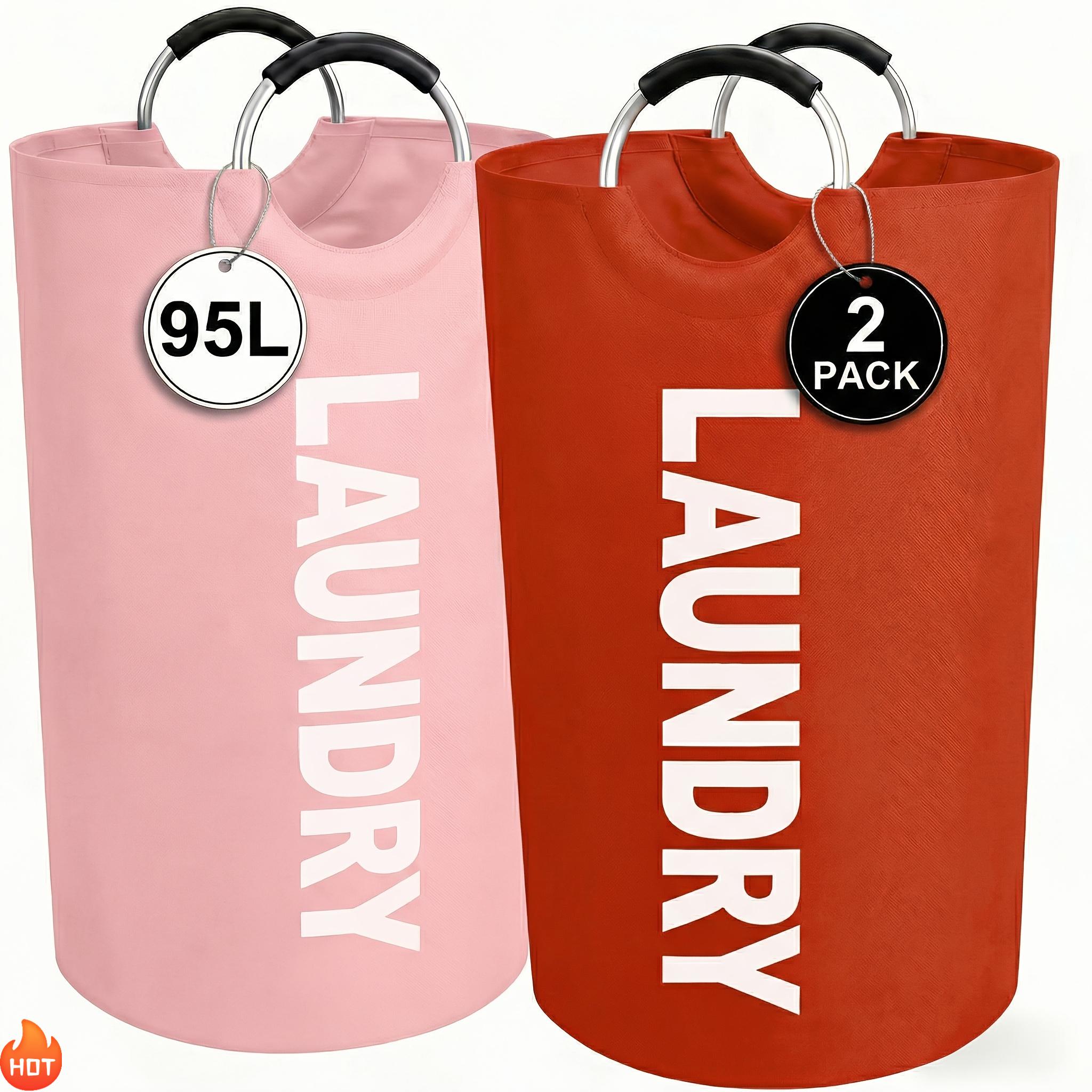 2pcs Large Foldable Laundry Basket Elevated High Quality Half Ring Handle Design Organizer Storage Bin for Clothes Toys