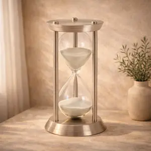 Silver Metal Hourglass Sand Hourglass Timer