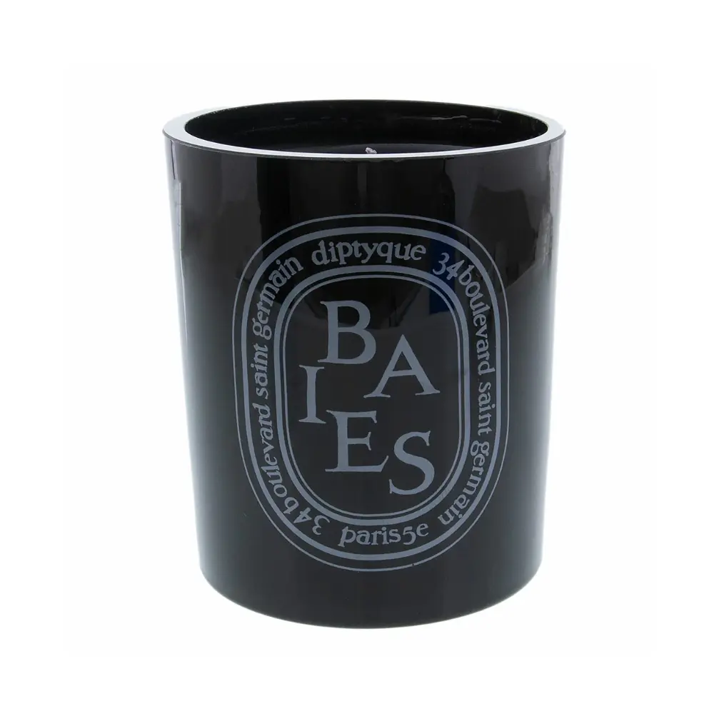 Diptyque Black Baies Floral Scented Candle 10.2oz Luxury Black Glass, Elegant Flower Aroma, 75 Hour Burn, Perfect for Home Decoration