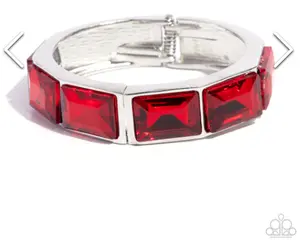 Silver & Red Rhinestone Bracelet with Elegant Design and Durable Construction