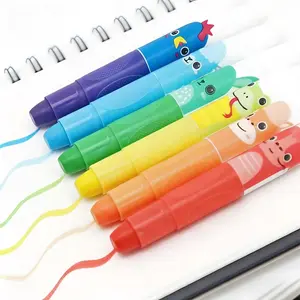 6pcs Cute Jumbo Crayons, 6 Colors Twistable Crayons, Non-Toxic Washable Crayons, Silky Large Crayons for Coloring and Painting