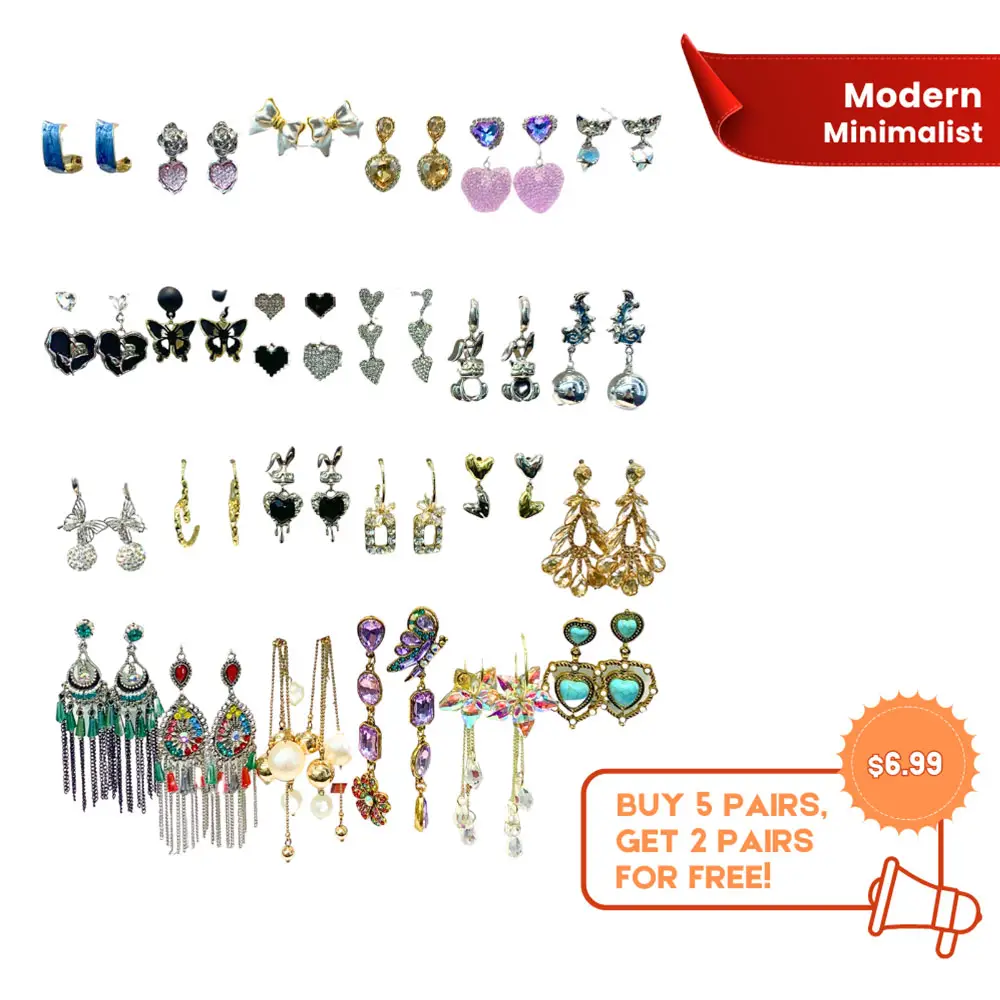 [Link-1] White card Fashion Earrings for Women Girls | Only live stream| Buy 5 get 2