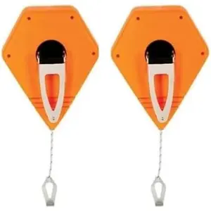 2-Pack P100 Octagonal Chalk Line Reel, 1.5mm Line, 2-4oz Capacity, 100ft (2)