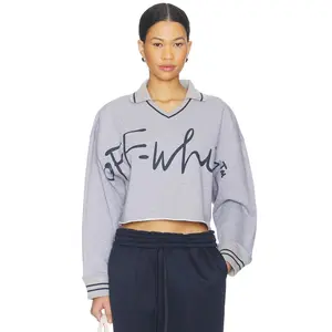 OFF-WHITE Script Polo Sweatshirt in Gray