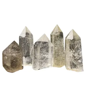 Rutilated Quartz Tower Crystal Minerals Reiki Energy Healing Meditation Home Decoration