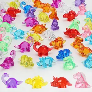 50 Pcs Mini Dinosaur Figures, Mini Resin Animals to Hide, Sensory Bin/Treasure Box Toys, Bulk Plastic Dinosaur Party Favors, Small Classroom Prizes, Tiny Figurines for Kids, Vase Filler