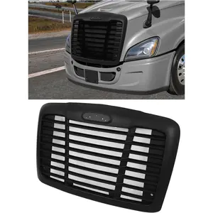 Front Grille Compatible with 2008-2017 Freightliner Cascadia Replacement for A1719112000 A1715624003 W/Bug Screen Grill Black Painted ABS Plastic