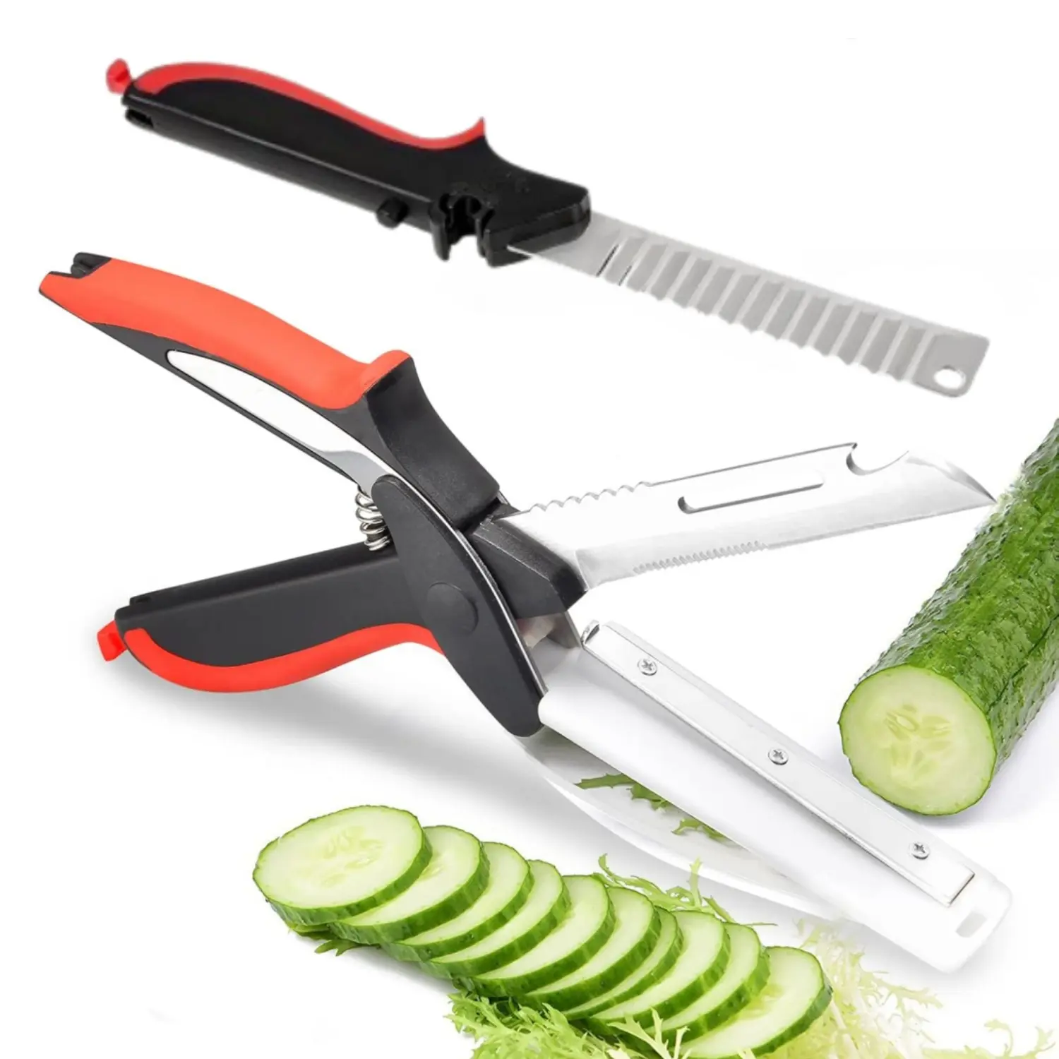 Vegetable Scissors and Food Cutter - Kitchen Shears With Cutting Board, Quick Slicer, Chopper for Meat and Vegetables - Home Improvement.
