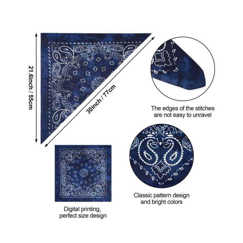 14PCS Paisley Print Bandanas for Men Women - Large Multicolor Scarves,Headbands Cowboy Hats - Soft Fabric,Versatile Fashion Accessories,Hair Bandana,Summer Headwear, Vibrant Scarf,Durable Headband, Head Wrap