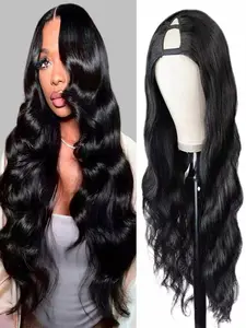 V Part Wig Human Hair Body Wave, U Part Human Hair Wig with Clips, Brazilian Virgin 100% Human Hair, Glueless, Beginner Friendly