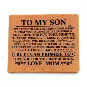 To My Son Promise (Black) – Leather Wallet