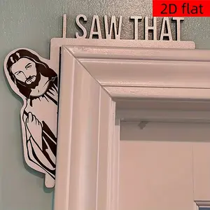 Decoration for Door Frames Featuring a Sign That Says, "I SAW THAT" Along with a Theme. This Corner Sign Can Be Used in Various Places Such As Door Frames, Window Frames, Photo Frames, Bookshelves, And More