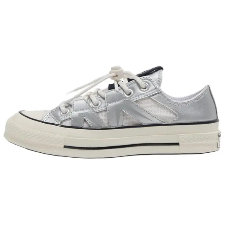 Women's Flats Converse 1970s Unisex Low-Top Trainer - Silver Casual Footwear, Comfortable Slip-Resistant Durable Walking Shoes, House White Official Maison Mihara Shoes