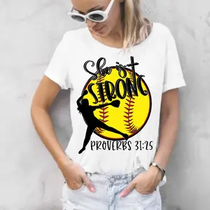 "She Is Strong Softball Logo DTF Print, Ready-To-Press Direct-To-Film Print for DIY Printmaking & Embossing Accessories", Softball Logo Prints