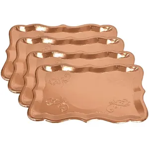 Rose Rectangular Tray Set, 9"x13" Disposable Paper Cardboard for Cake & Desserts, Perfect for Parties & Weddings
