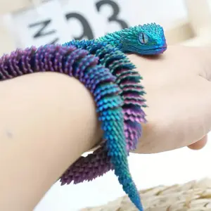 3D Printed Snake Model Stress Relief Toy, Creative Snake Decorative Figurine, Realistic Design, Perfect Gift, Plaything, Relaxation Toy, Decorative Fidget Figurine