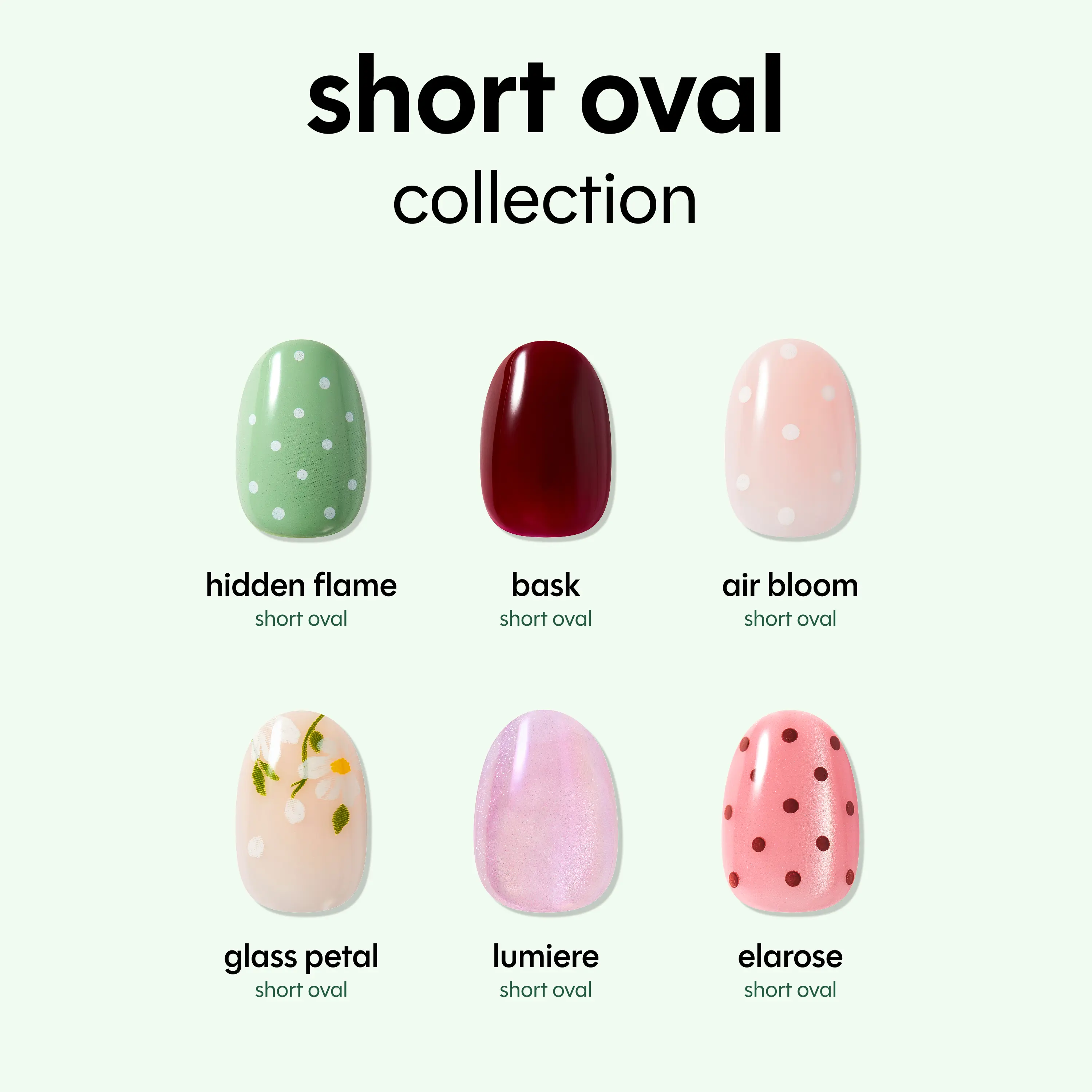 Impress Short Oval No Glue Press On Nail Collection
