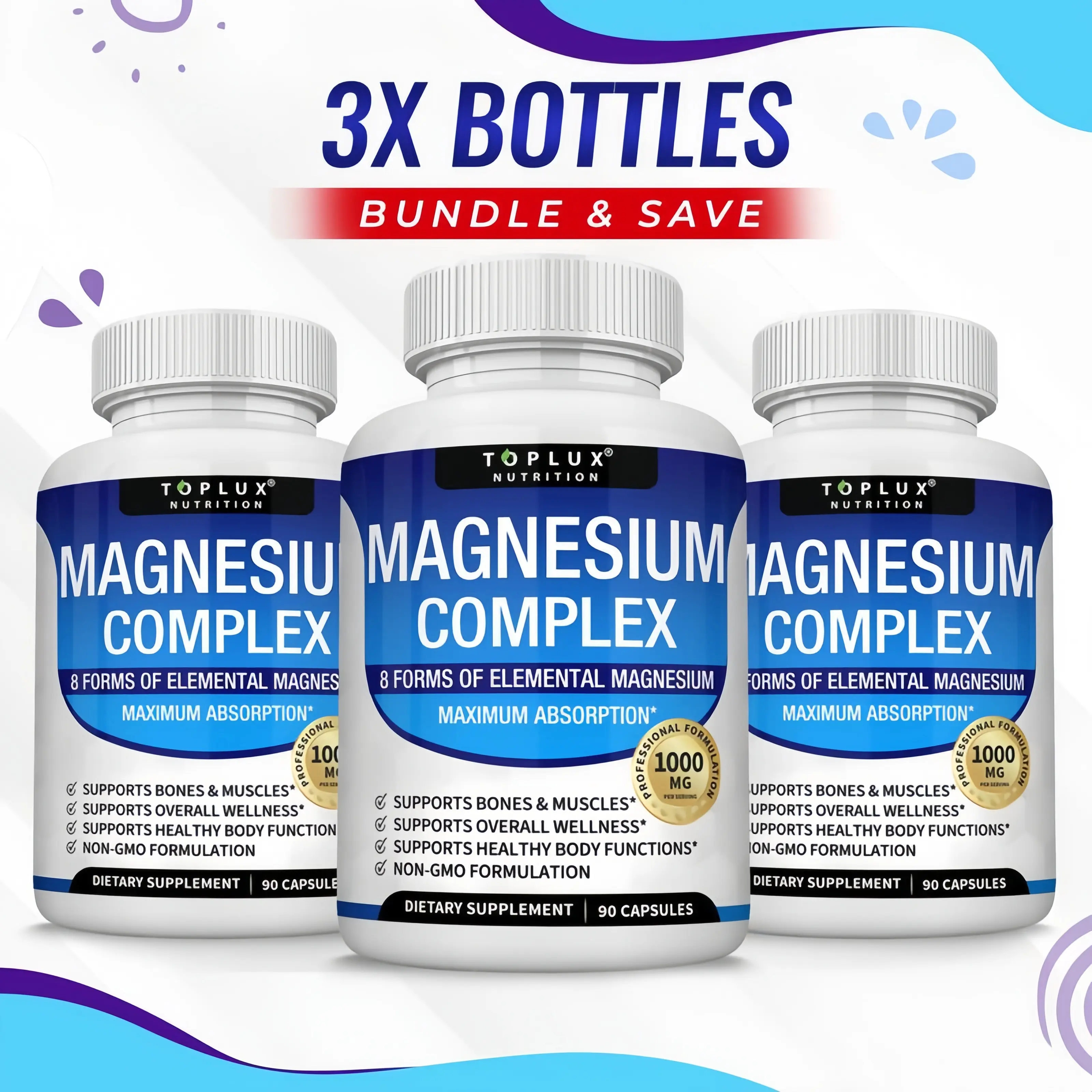 Magnesium Complex 8 Essential Magnesium Supplement - 3 Pack Bundle Magnesium Complex 8 Essential Magnesium Supplement - 3 Pack Bundle