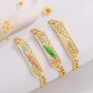 Green St Jude Cane Bracelet Pulsera De San Judas Tadeo Minimalist Copper Protection Amulet Unisex Woven Design Religious Jewelry Good Luck Gift