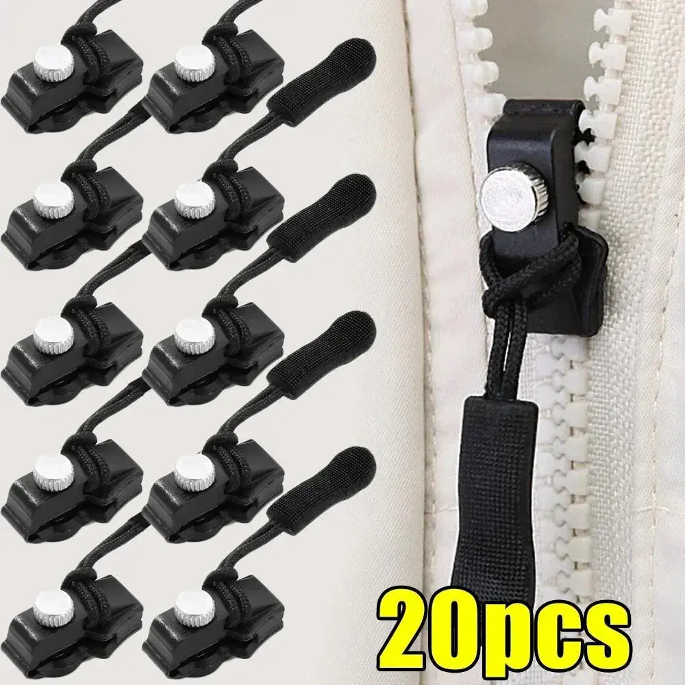 Zipper Repair Kit, 20pcs Universal Reusable Durable Zipper Replacement Kit, Zipper Repair Accessories for Clothes, Bag, Jacket, Coat, Home Accessories, Durable Metal Zippers