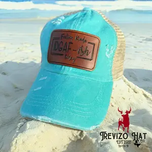 Feeling Kinda IDGAF-ish Today Pony Tail Leather Patch Hat for Women