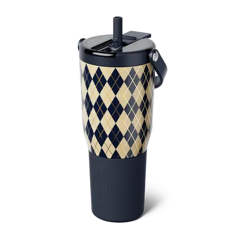 BrüMate Resa Flip Covered Flip-Down Straw Tumbler | 35oz & 20oz Sizes | 100% Leakproof Insulated Travel Tumbler | Cup-Holder Friendly Insulated Tumbler | Built-in Silicone Sleeve and Easy Carry Handle