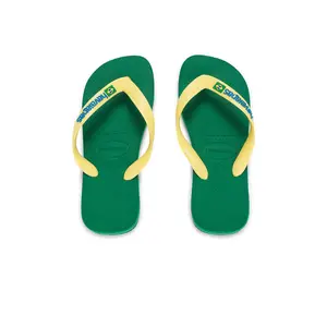 Havaianas Brasil Logo Sandal in Green & Yellow