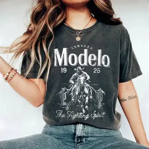 Comfort Color Vintage Modelo Shirt, Cerveza Modelo 1925 T-shirt, The Fighting Spirit Tees, Gift For Him Womenswear Tops Soft - TrendWear USA