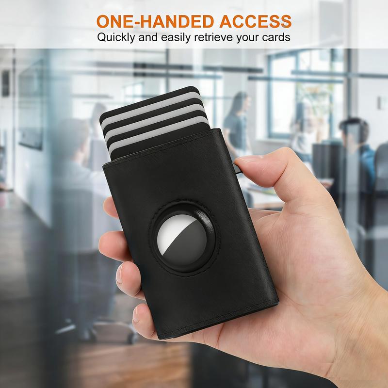 Mens Wallet Card Holder, Smart Pop-Up Leather Card Holder Wallet, Quick Access, RFID Blocking Slim Minimalist - 6-9 Card Capacity & Cash Slot