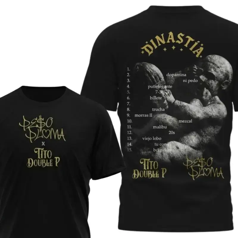 Dinastía Tito Double P x Peso Graphic Unisex T-Shirt, Corridos Style Fan Tees, Bold Cultural Print, Mexican Heritage Apparel for Men _ Women