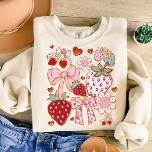 Boho Summer Shirt, Floral Strawberry Shirt, Summer Strawberry Shirt, Boho Strawberry Coquette Shirt, Preppy Strawberries Shirt, Mothers Day Shirt