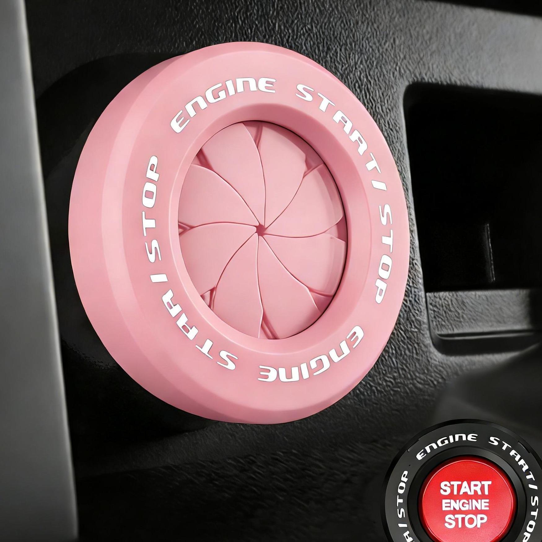 JOYTUTUS Ignition Device Decor Key Cover Car Interior Sticker for Motorcycle Lock Rotary Push To Start Button Cover Enhance Aesthetics