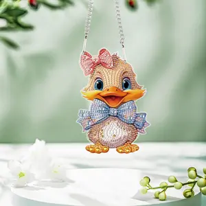 5D Diamond Arts Colorful Painting Kit, Little Duck Design Hanging Ornament, DIY Decorative Art Craft for Home Garden Wall Door