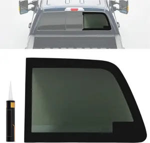 Rear Door Window Compatible with 2008-2016 Ford F250 F350 Manual and Power Slider Window Side Sliding Door Glass Dark Tinted Tempered Glass Right Passenger Side