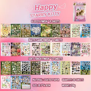 2 Styles Cute Pet Sticker Book – 30 Sheets, 800+ Pcs Cat & Dog Aesthetic Stickers for Scrapbooking, Journaling & DIY Crafts, Kawaii Planner Stickers for Kids, Teens & Pet Lovers, Perfect Easter Basket or Birthday Gift