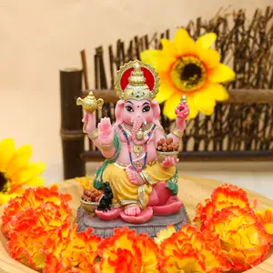 4.1" H Ganesha for Car Dashboard Decor Hindu God Lord Ganesh Idol Statue for Vehicle Decor Birthday Diwali Father’s Day for Indian People Home Altar Pooja Murti