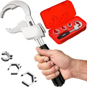 Adjustable Double-ended Wrench, 80mm Open-end Multifunctional Universal Adjustable Wrench, Sink Plumbing Tool